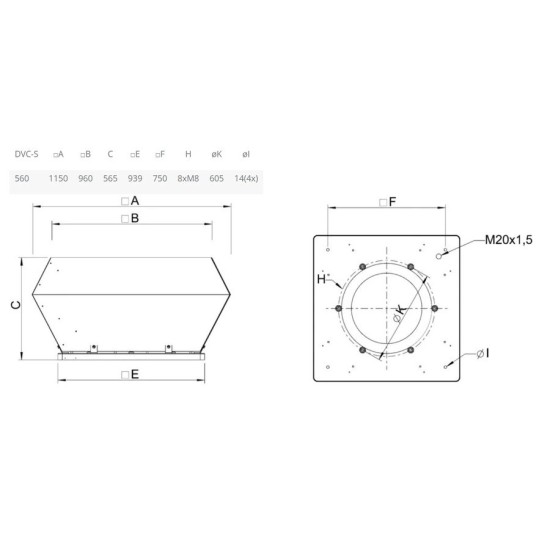 Крышный вентилятор Systemair серия DVC 560